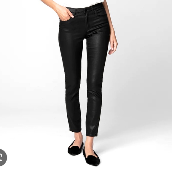 NEW BlankNYC The Bond Coated Leather Midrise SkinnyJeans Black size 27 - Picture 2 of 16